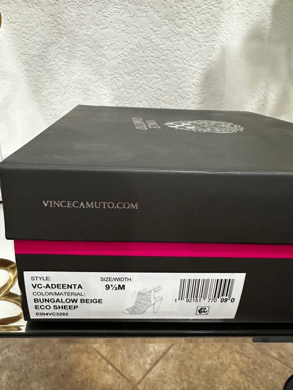 Vince Camuto Tan Ruched Open-Toe Stacked Heel Sandals - Picture 5 of 5